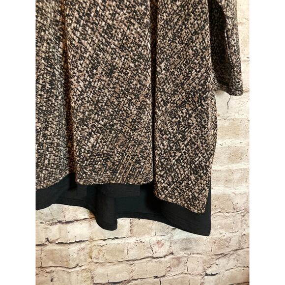 Catherines Top Womens 3X Brown Speckled Asymmetric Hem Mesh Stretch Layered Plus - Picture 6 of 13